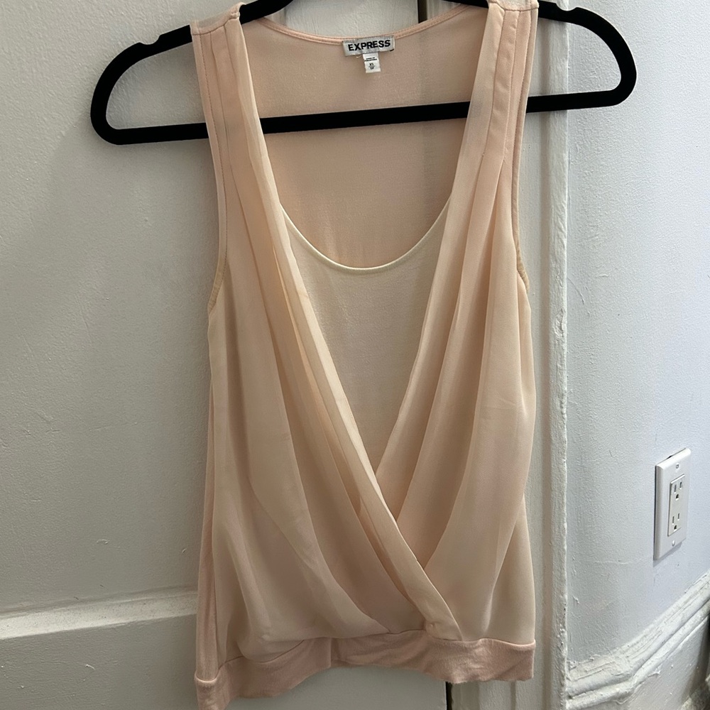 Express Blush Pink Draped V-Neck Camisole